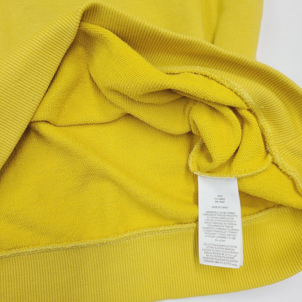 Boden Puff Sleeve Sweatshirt Mustard Yellow Ribbed Trim Feminine Casual 12 - Picture 3 of 13